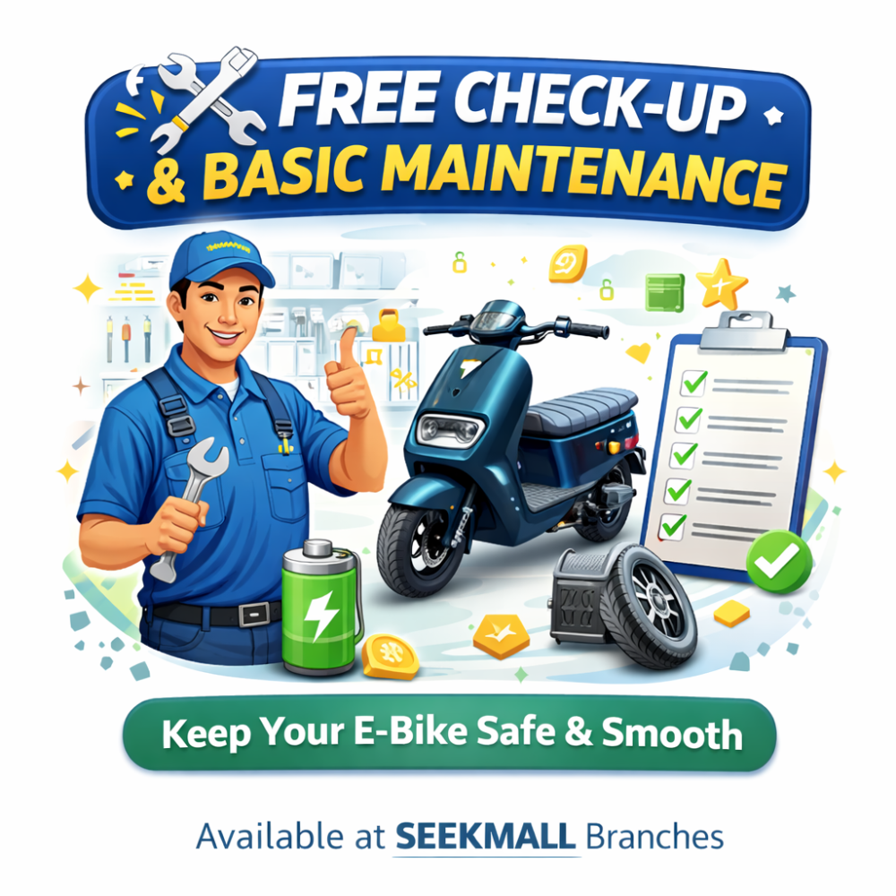 🛠️ Free E-Bike Check-Up & Basic Maintenance at SeekMall 🛠️ Free E-Bike Check-Up & Basic Maintenance at SeekMall